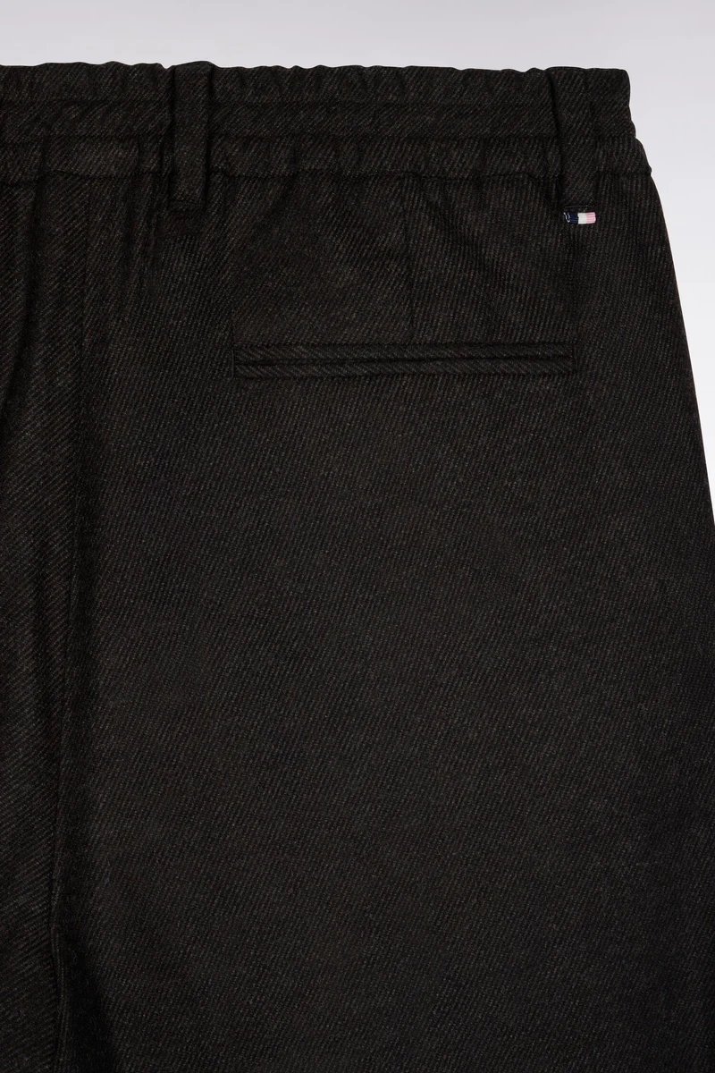 Pantalon à taille élastiquée en feutre léger marron coupe Modern