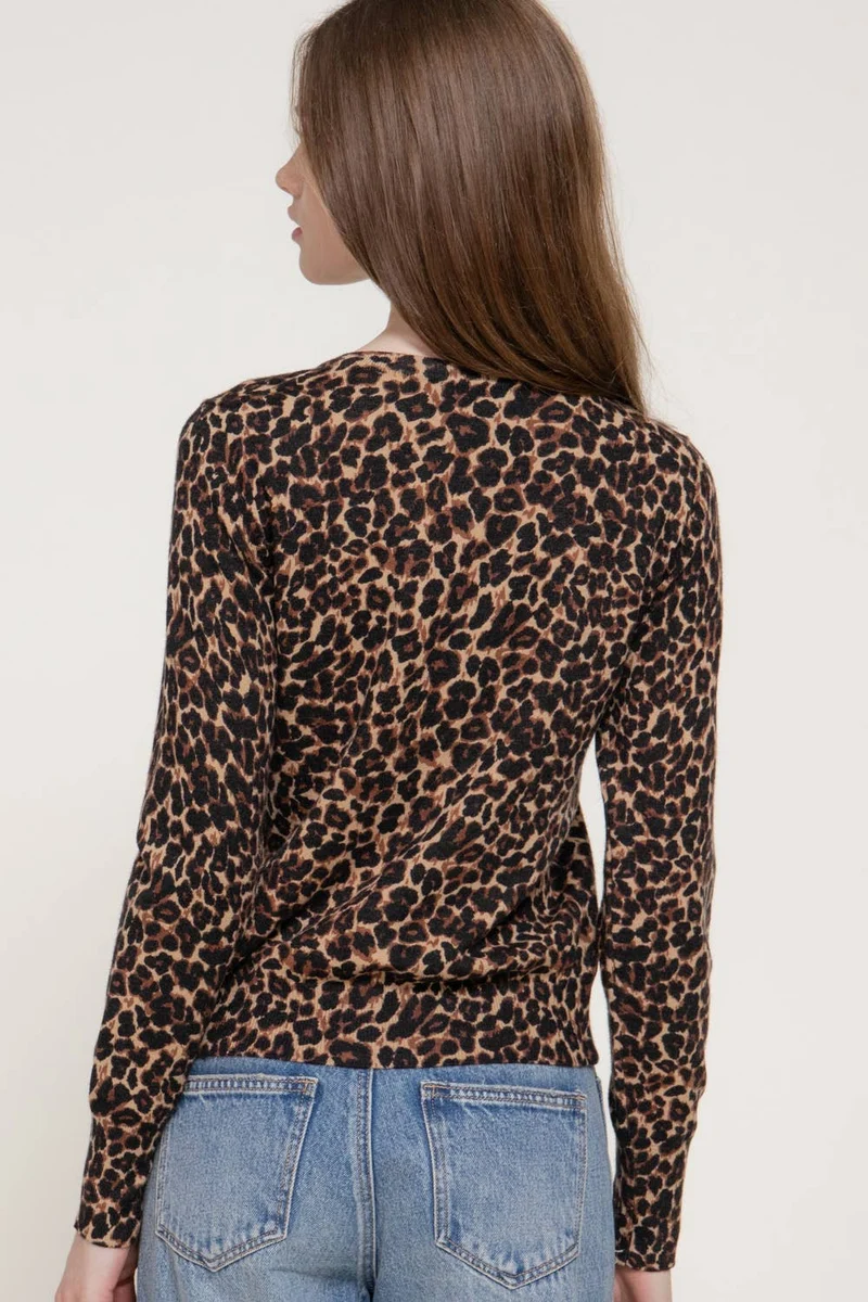 Leopard Print Sweater Cardigan