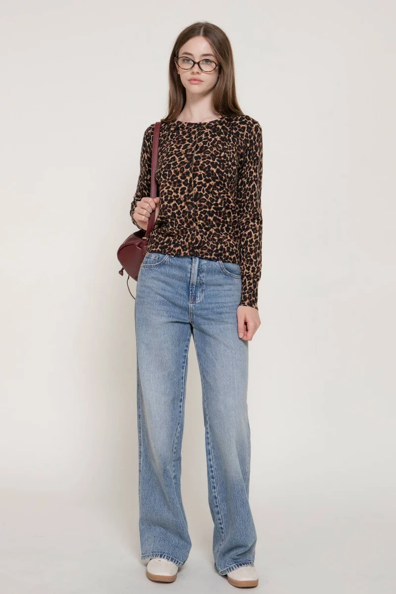 Leopard Print Sweater Cardigan