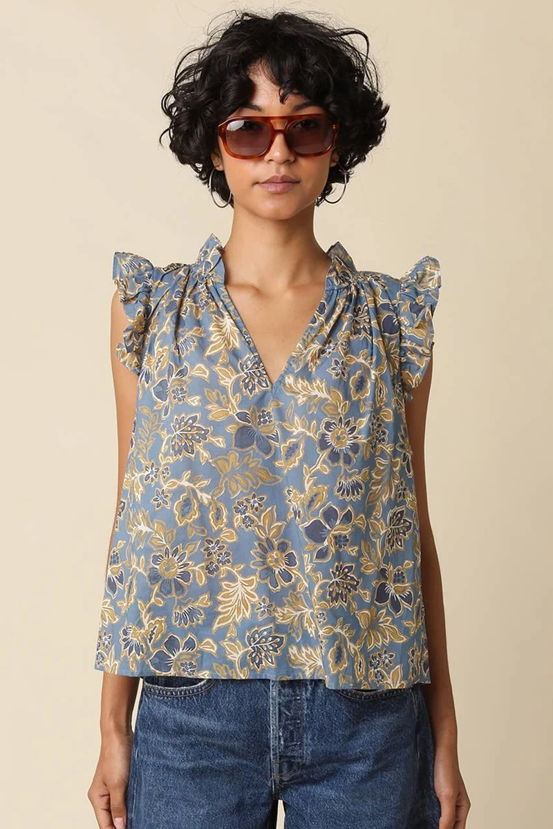 Daisy Floral Ruffle Blouse