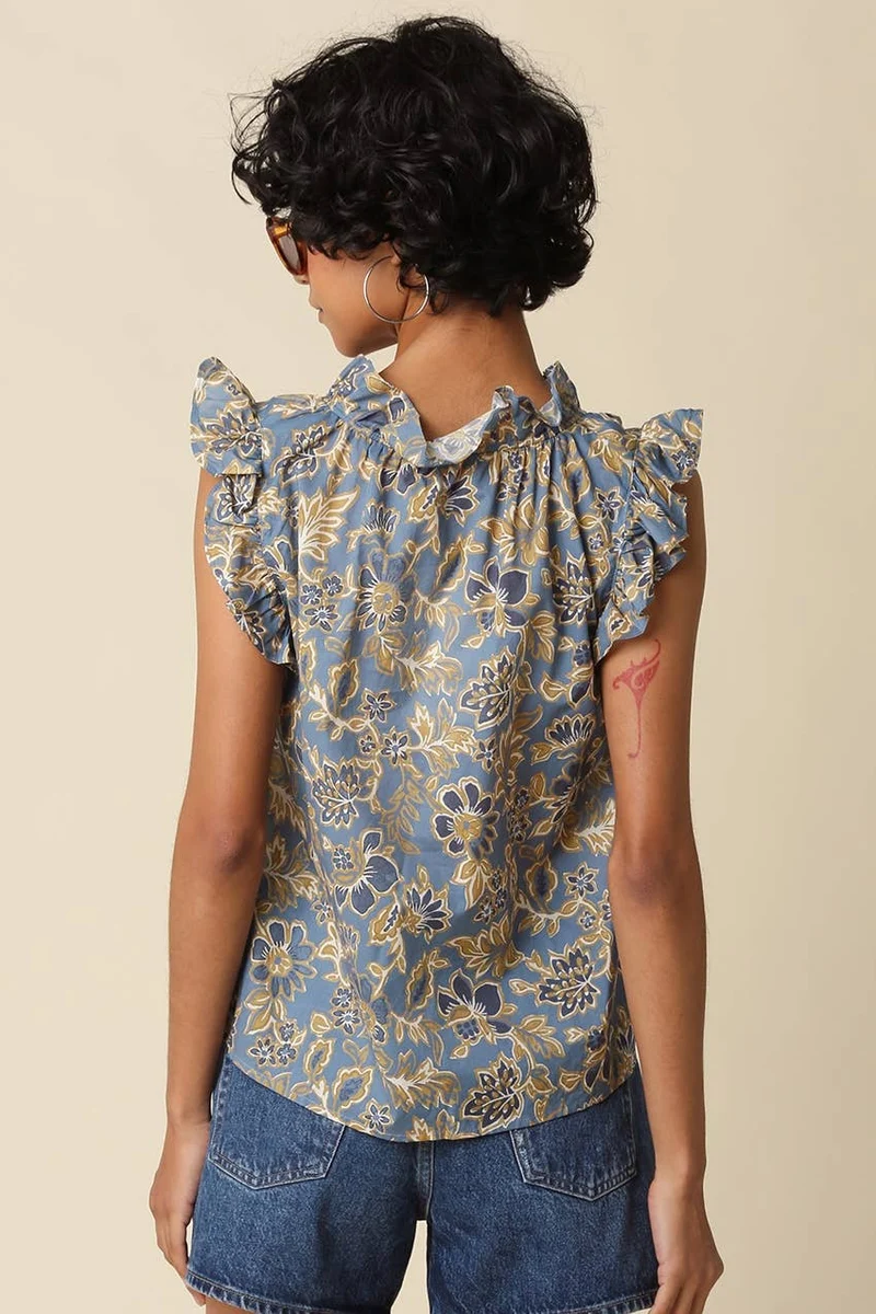 Daisy Floral Ruffle Blouse