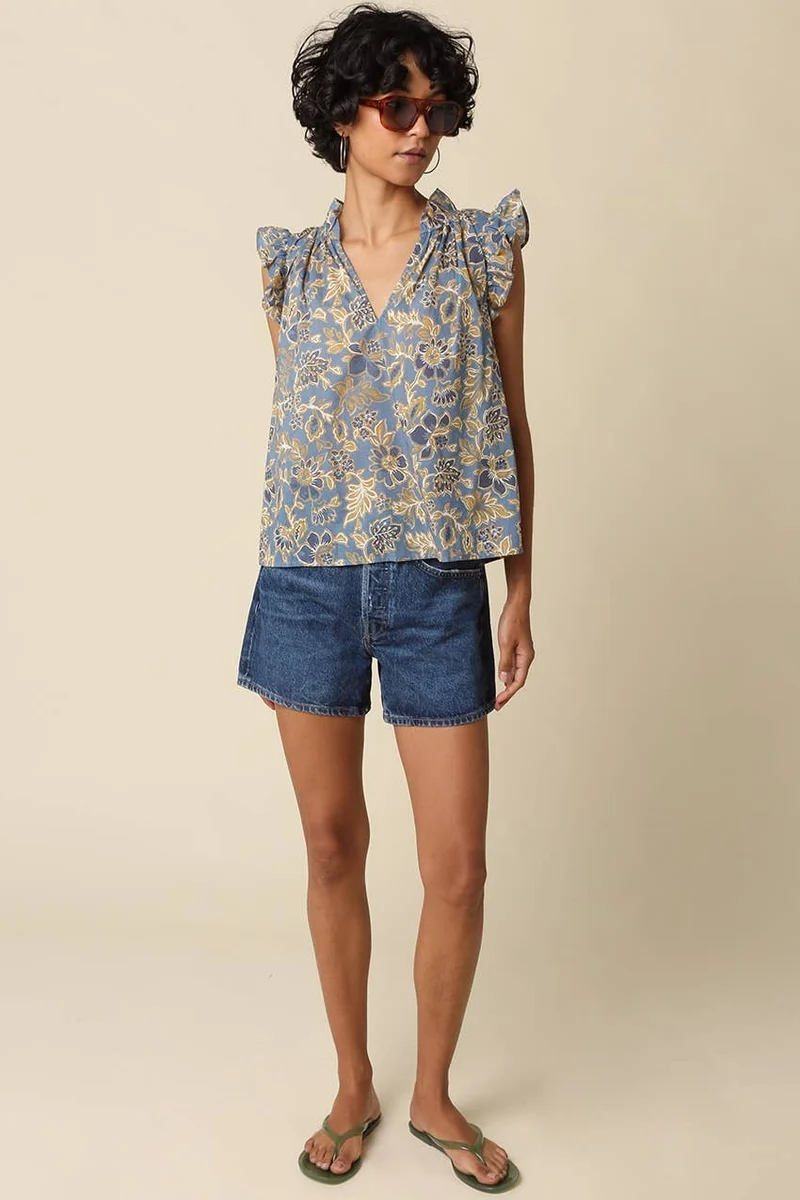 Daisy Floral Ruffle Blouse