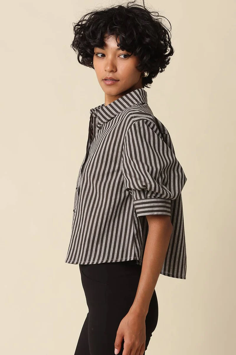 Brown Stripe Blouse