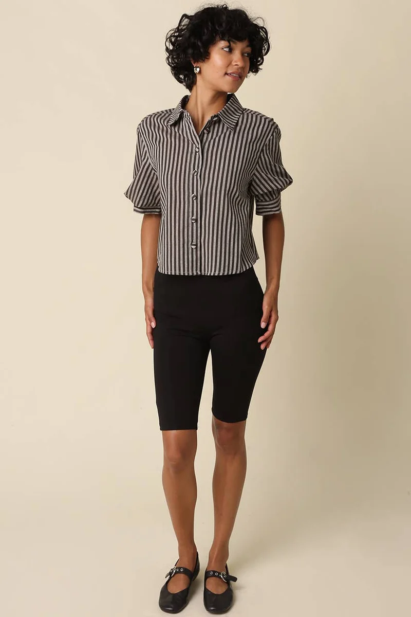 Brown Stripe Blouse