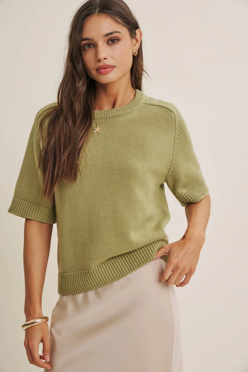 Soft Sweater Top with Raglan Sleeve