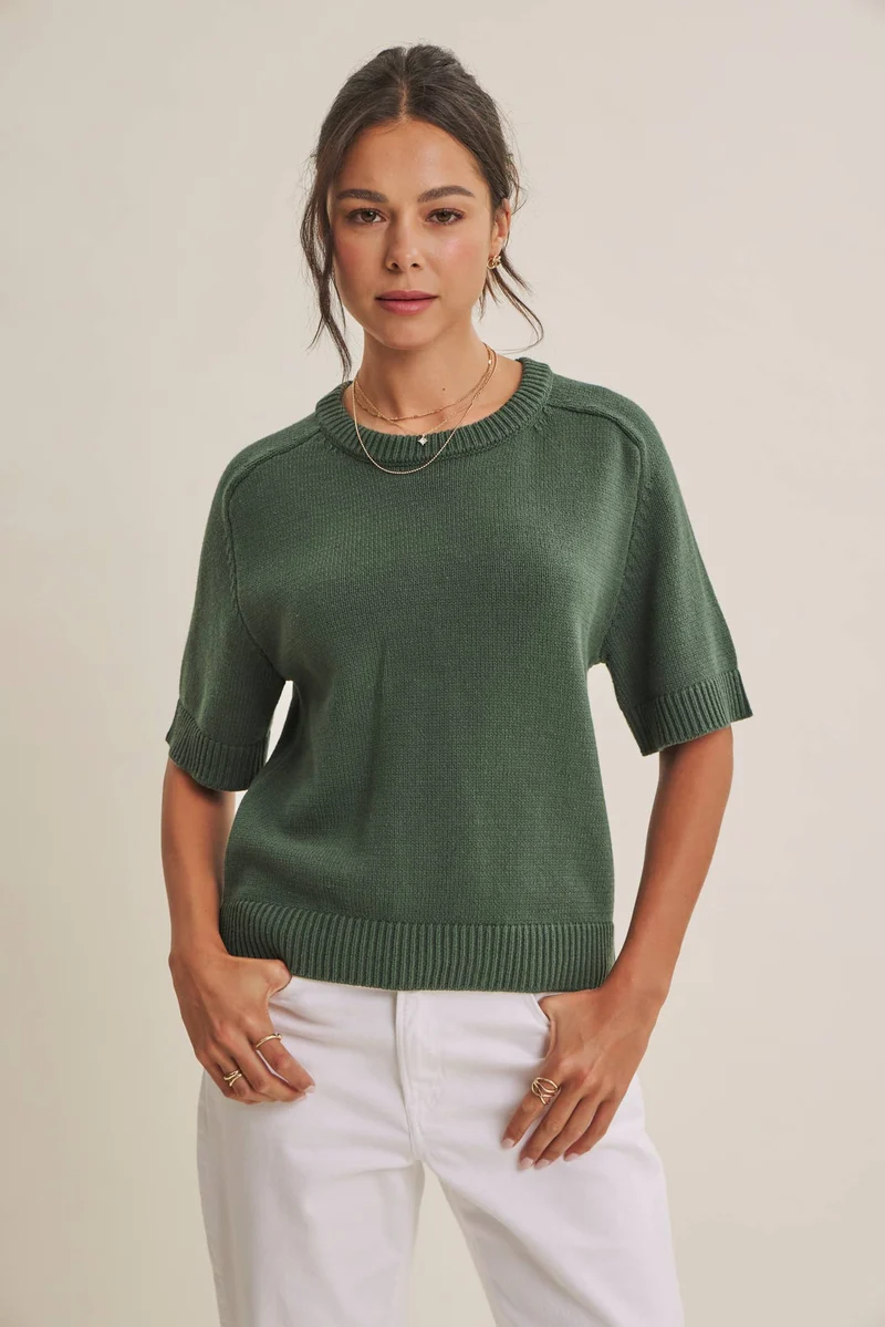 Soft Sweater Top with Raglan Sleeve