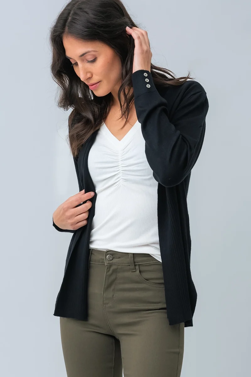 Le cardigan uni texturé