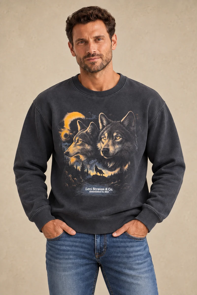 Le chandail noir à imprimé graphique de Levi's
