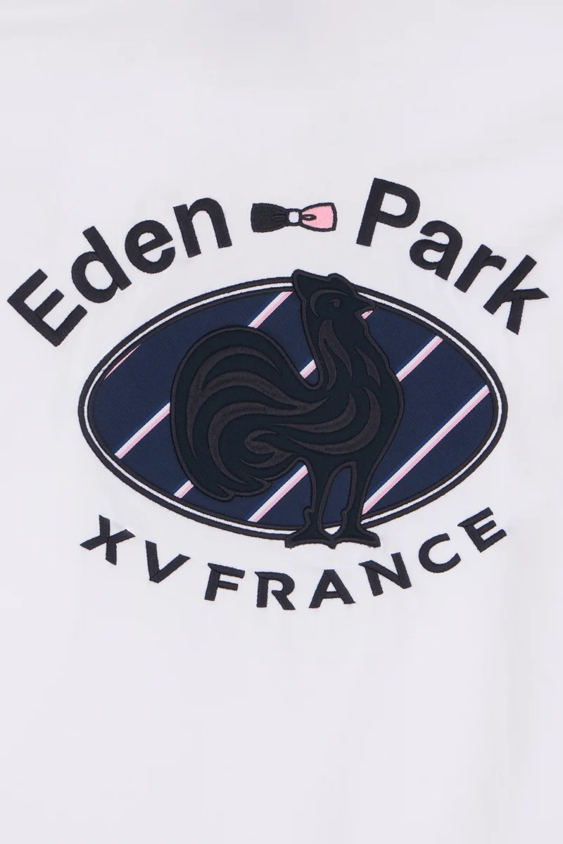 Chemise XV de France en coton blanc patch dos coupe droite