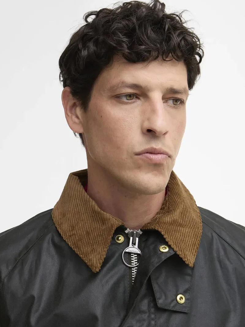 Veste Ashby Barbour marron en coton ciré
