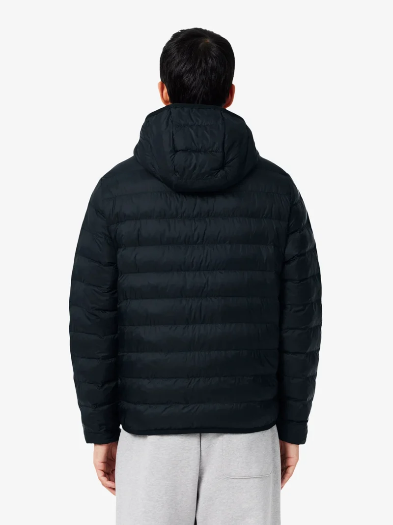 Doudoune à capuche déperlante Lacoste noire