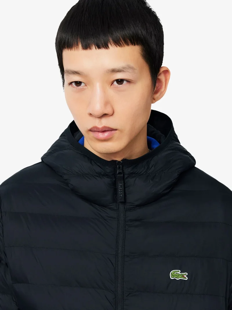 Doudoune à capuche déperlante Lacoste noire
