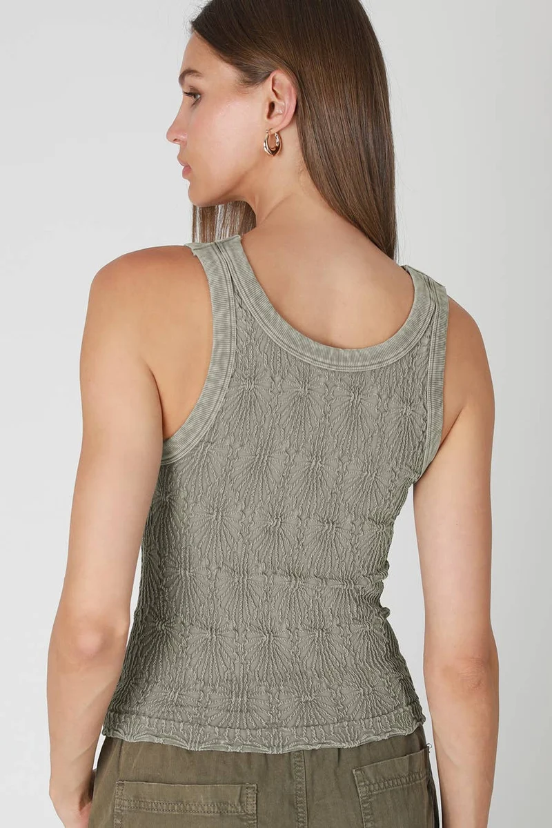 Vintage Reversible Lace Top: sage
