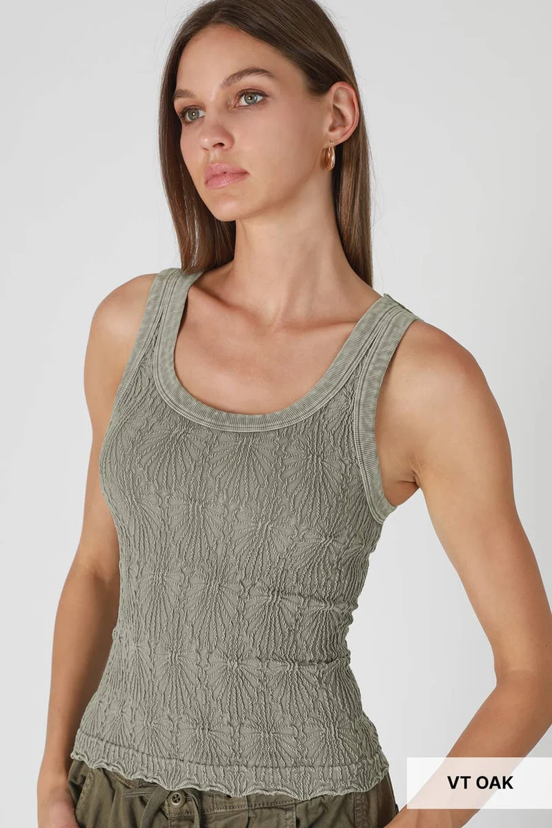 Vintage Reversible Lace Top: sage