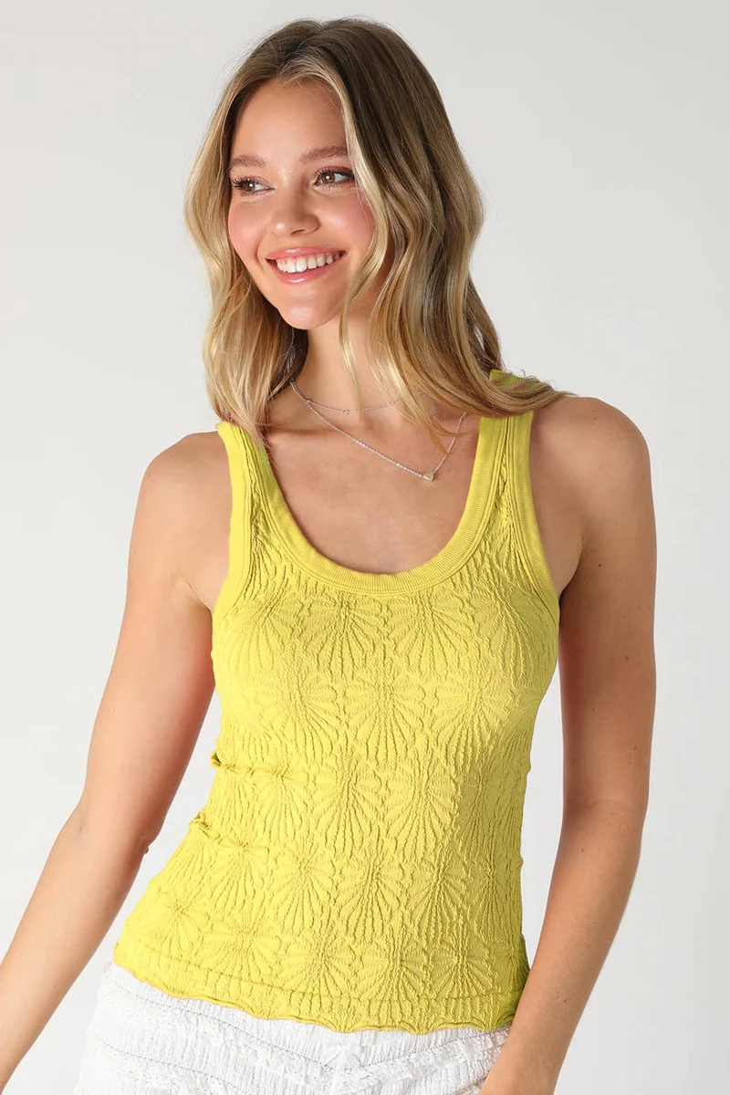 Reversible Lace Textured Tank Mousse