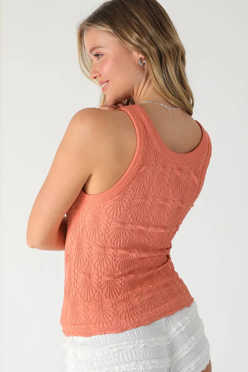 Reversible Lace Textured Tank Mousse