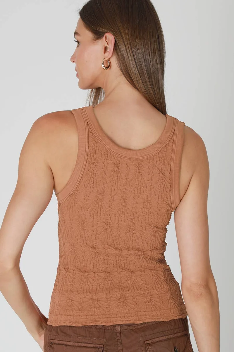 Reversible Lace Textured Tank Olive