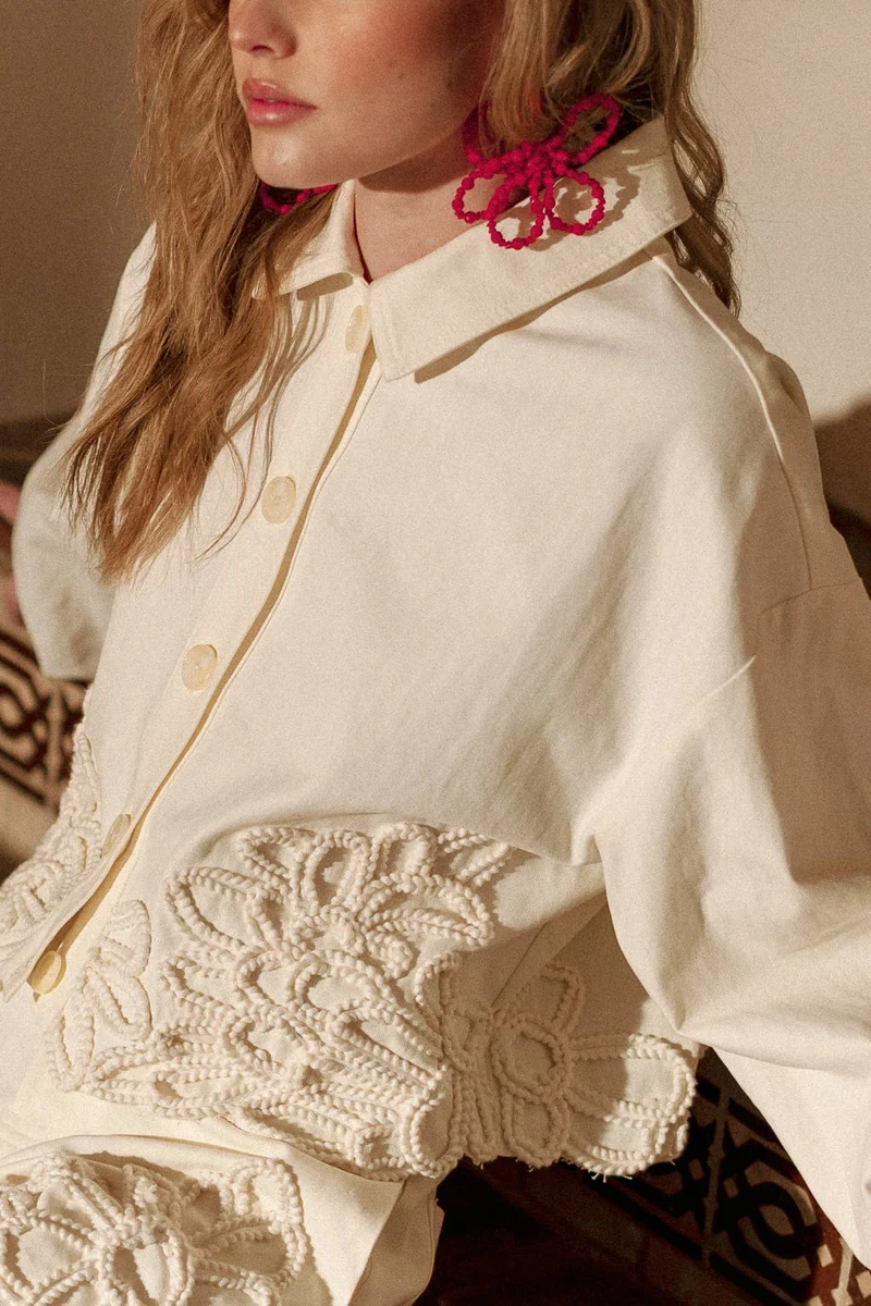 Floral Embellishment Jacket
