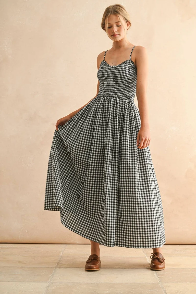 Gingham Print Dress