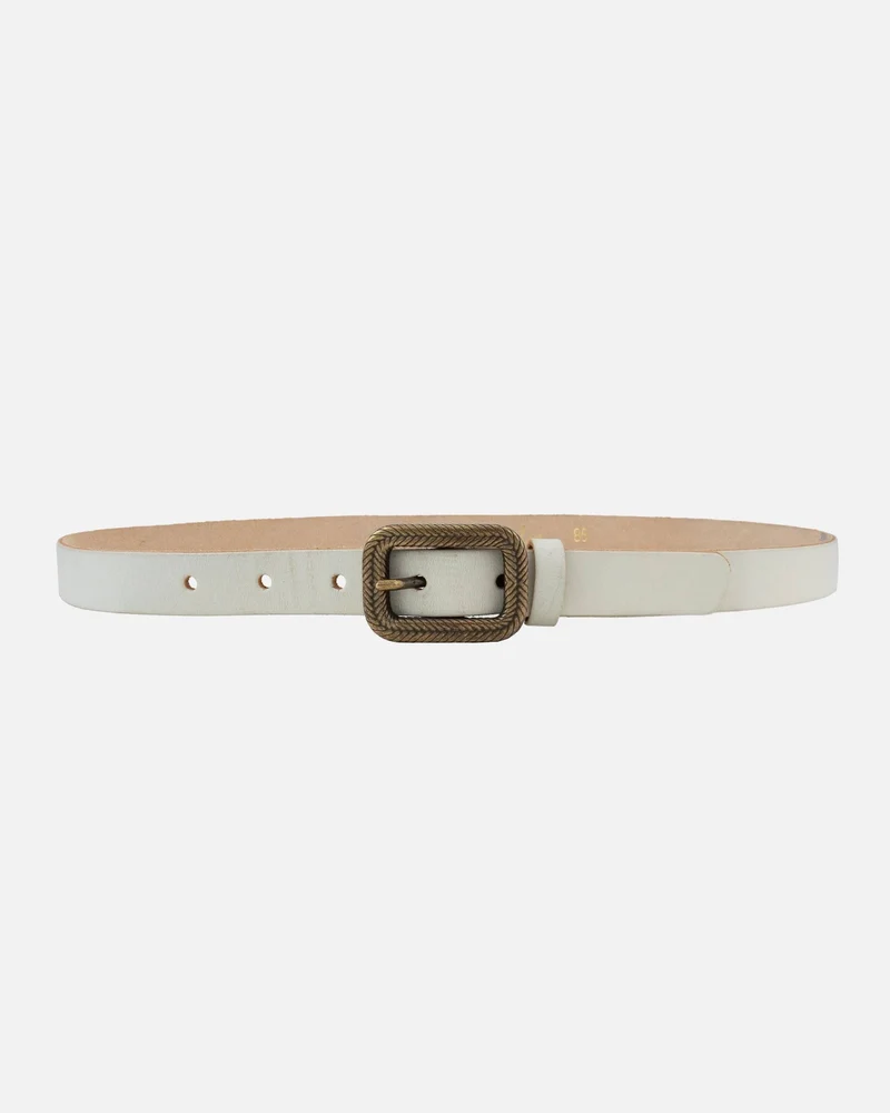Brown Vintage Skinny Leather Belt