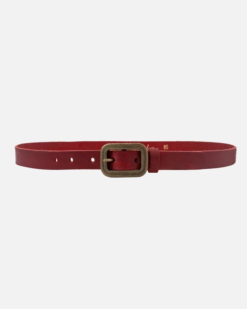 Brown Vintage Skinny Leather Belt