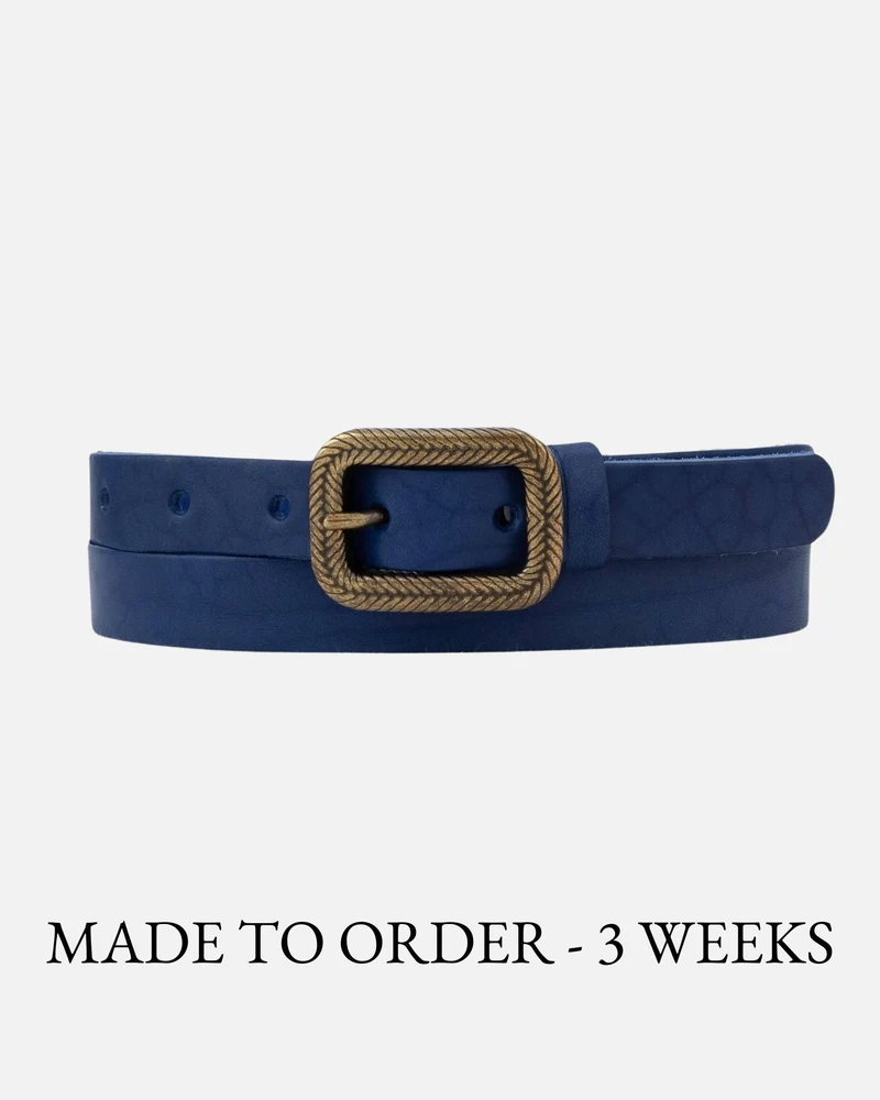 Brown Vintage Skinny Leather Belt