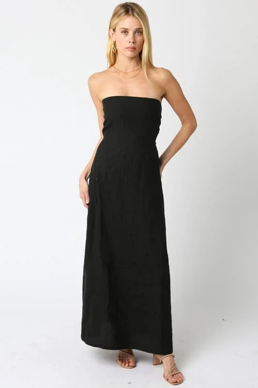Brown Linen Maxi Dress
