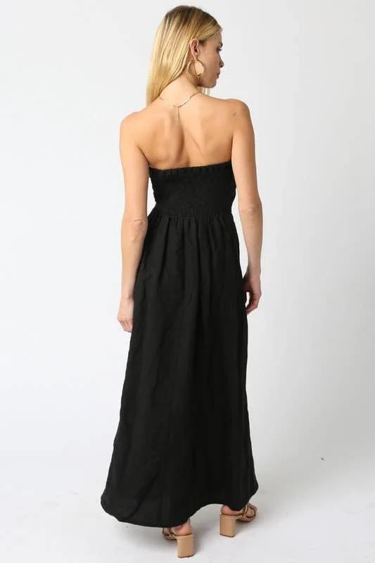 Brown Linen Maxi Dress
