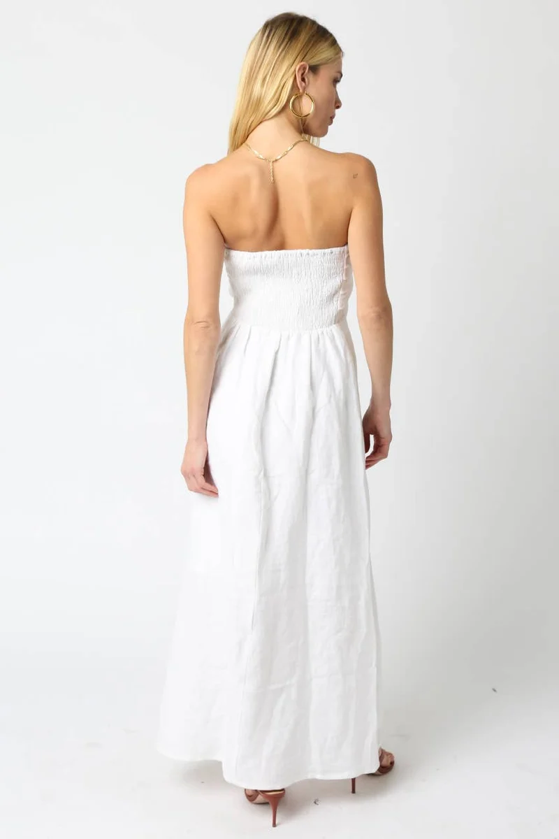 Brown Linen Maxi Dress