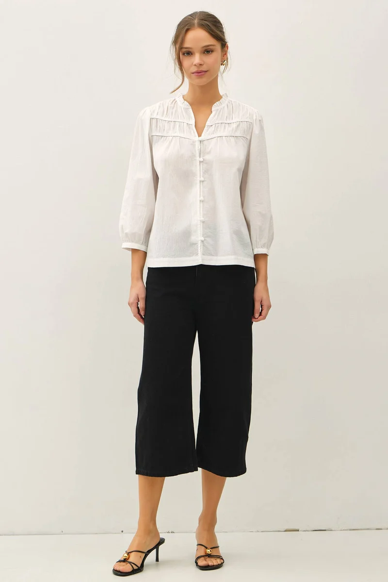Crisp Cotton Flowy Top