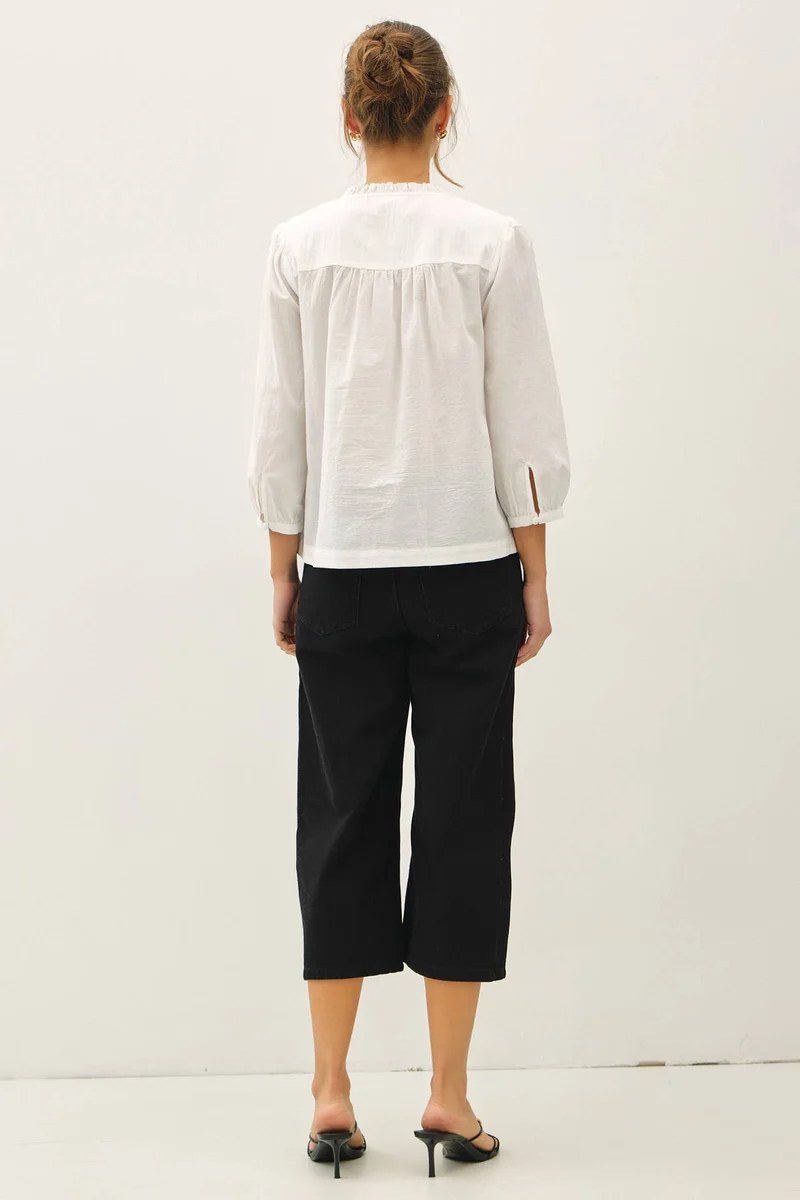 Crisp Cotton Flowy Top