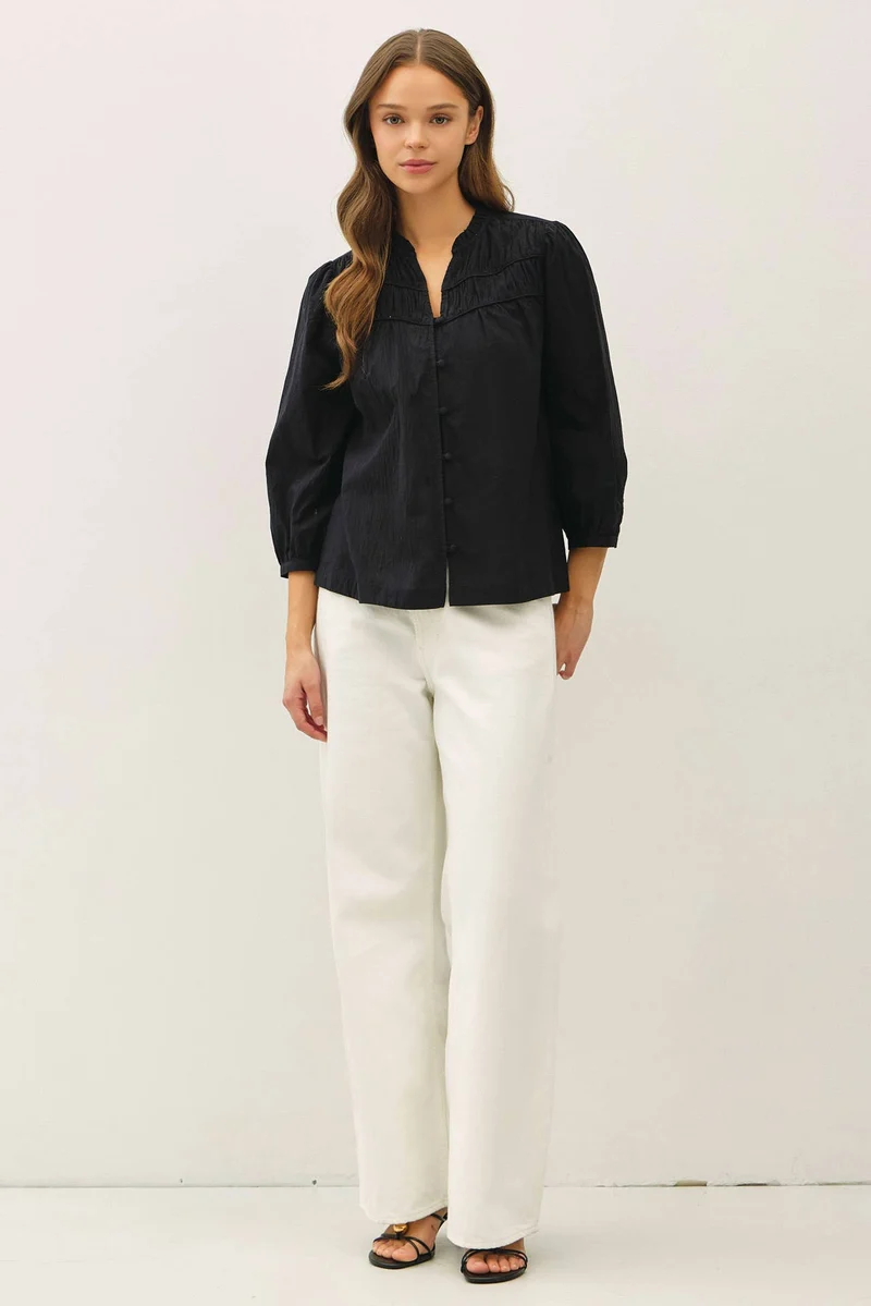 Crisp Cotton Flowy Top
