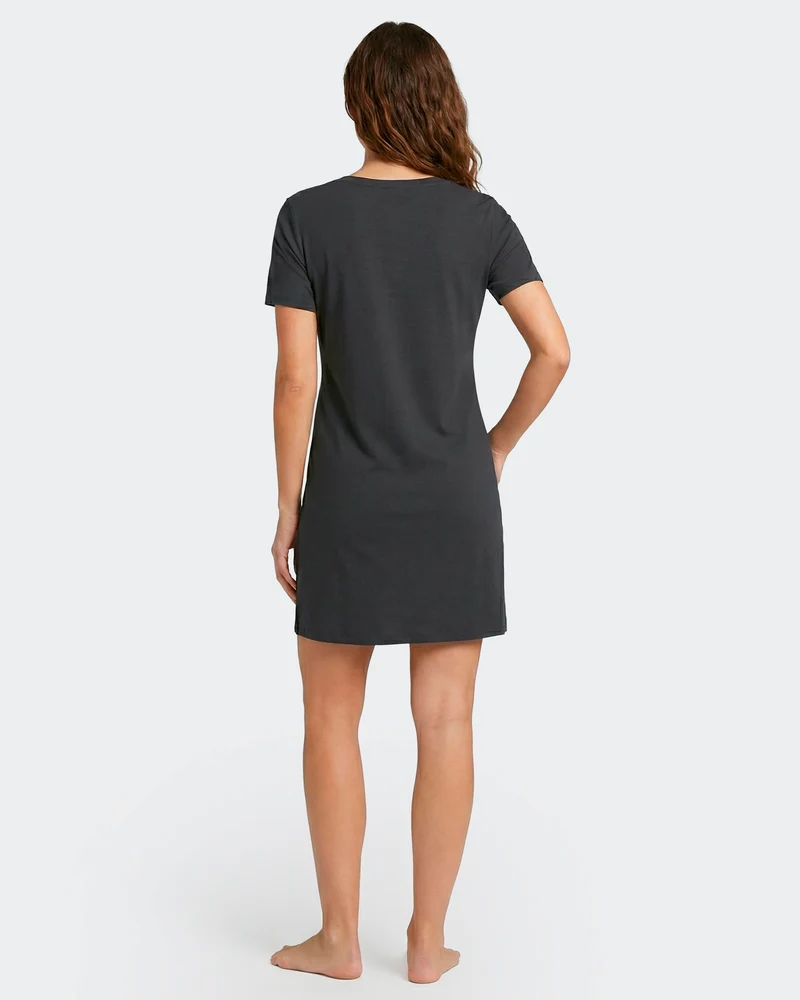 Nuisette unie en Tencel stretch marine