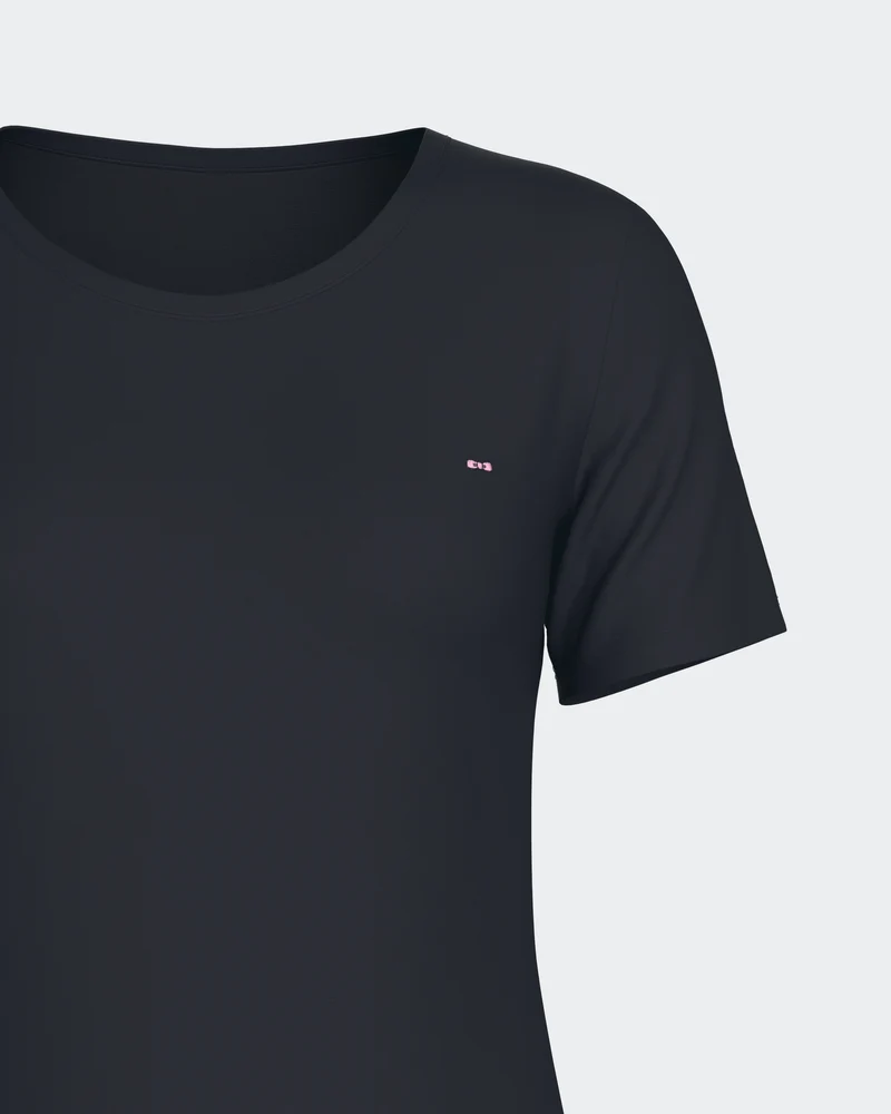 Nuisette unie en Tencel stretch marine