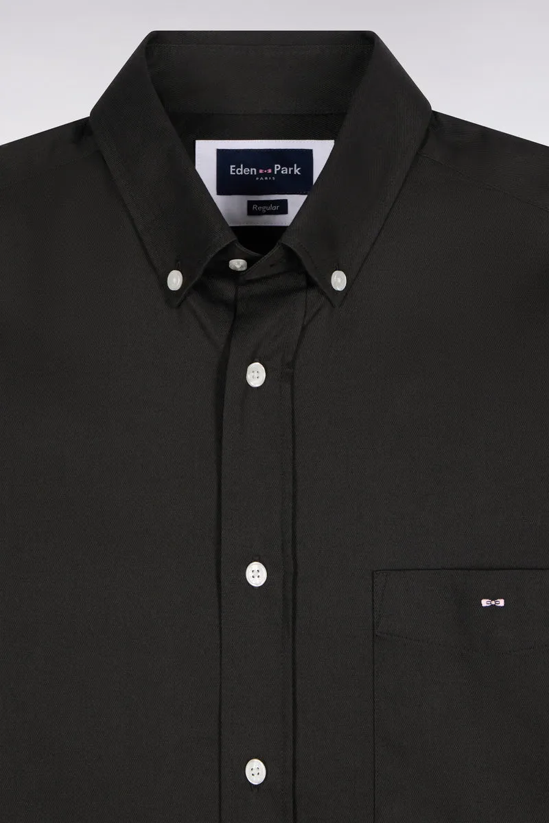 Chemise en piqué de coton kaki coupe droite