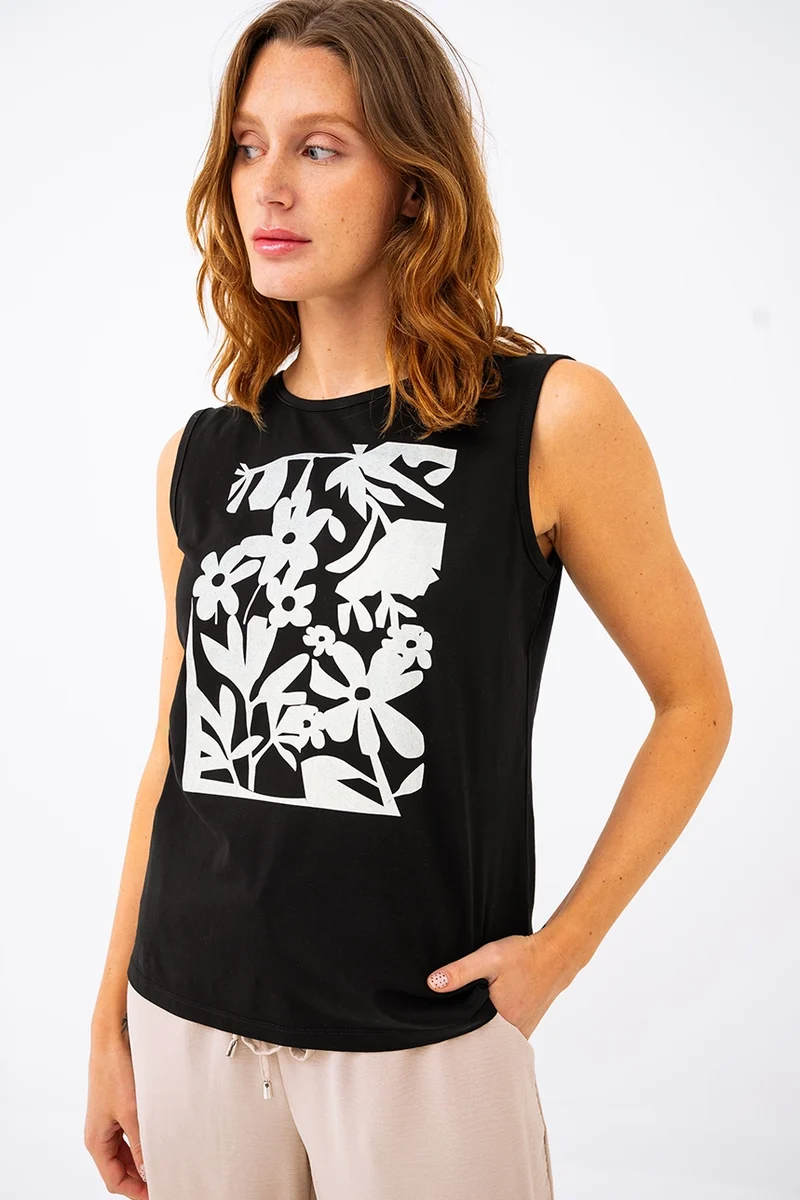 La camisole imprimé carré de fleurs