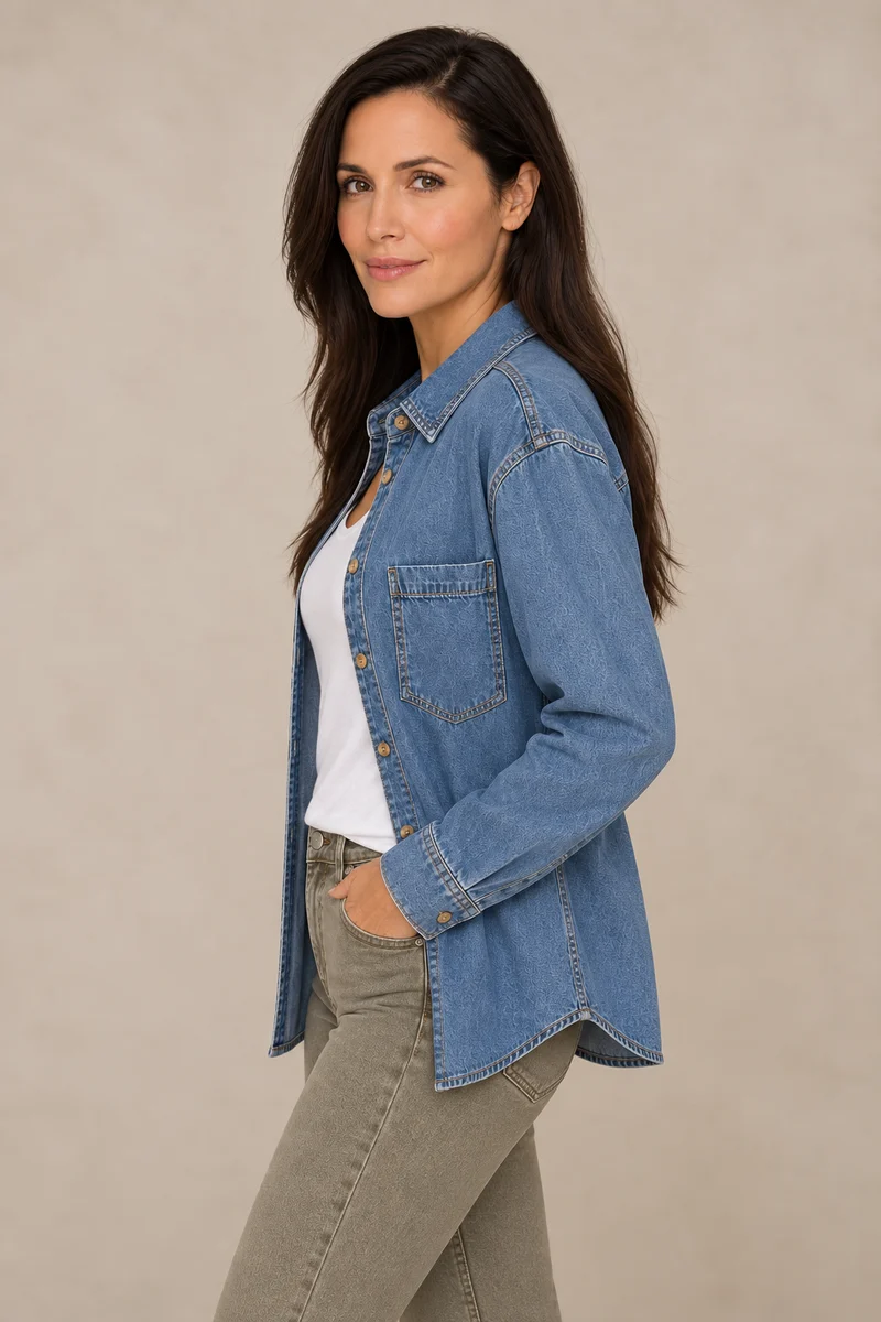 La chemise en denim délavé