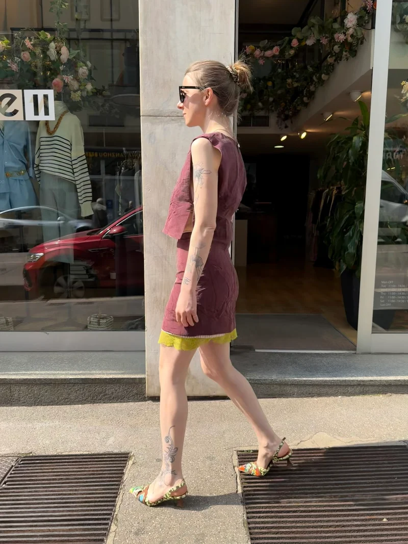 gilet en soie brute Bissière