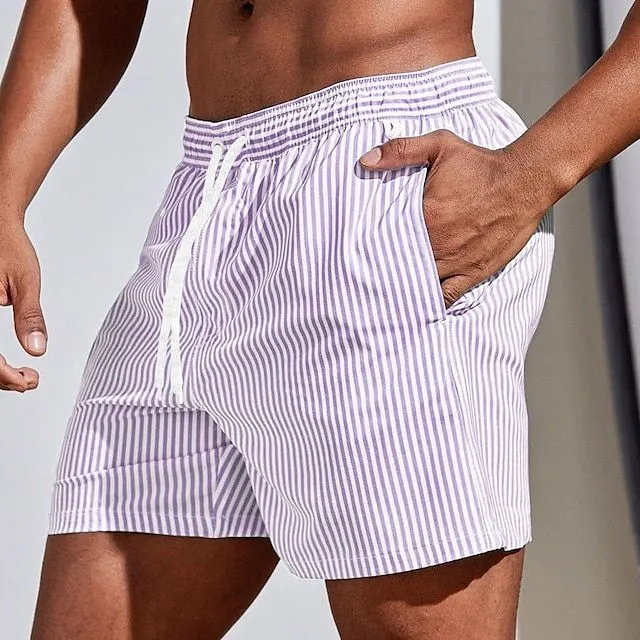 Théodore | Short de bain homme à rayures | Séchage rapide | Coupe moderne