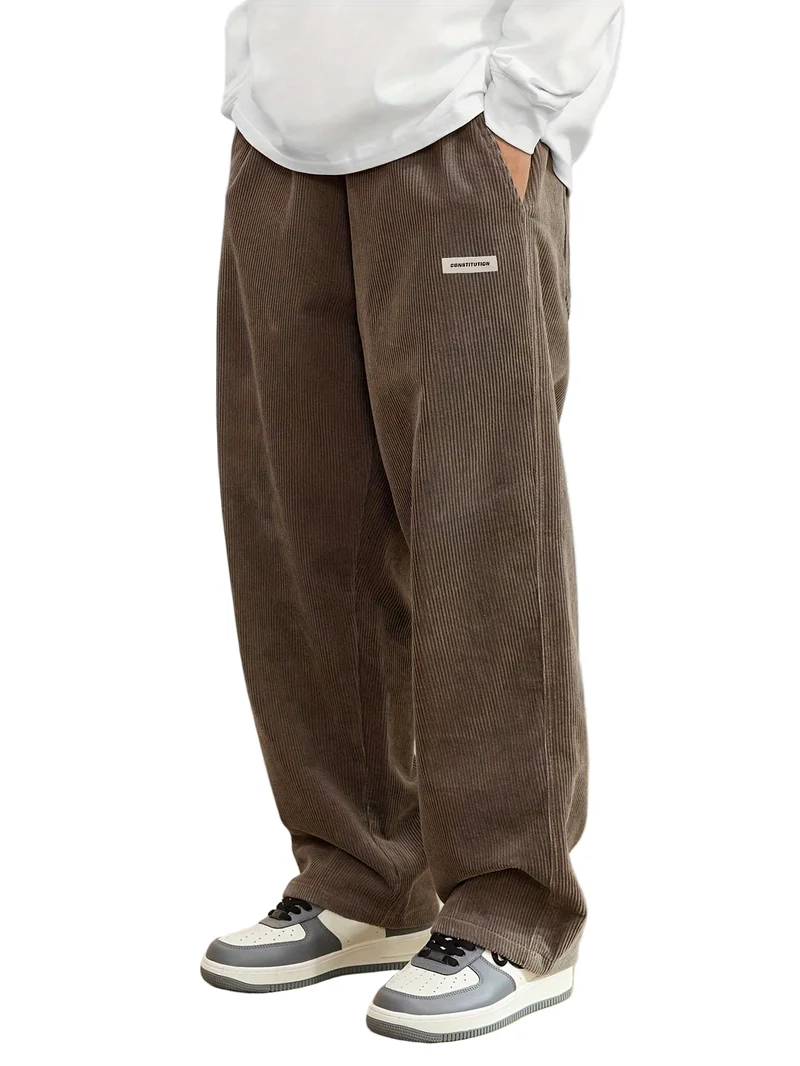 Emil | Pantalon décontracté en velours côtelé à jambes larges pour hommes