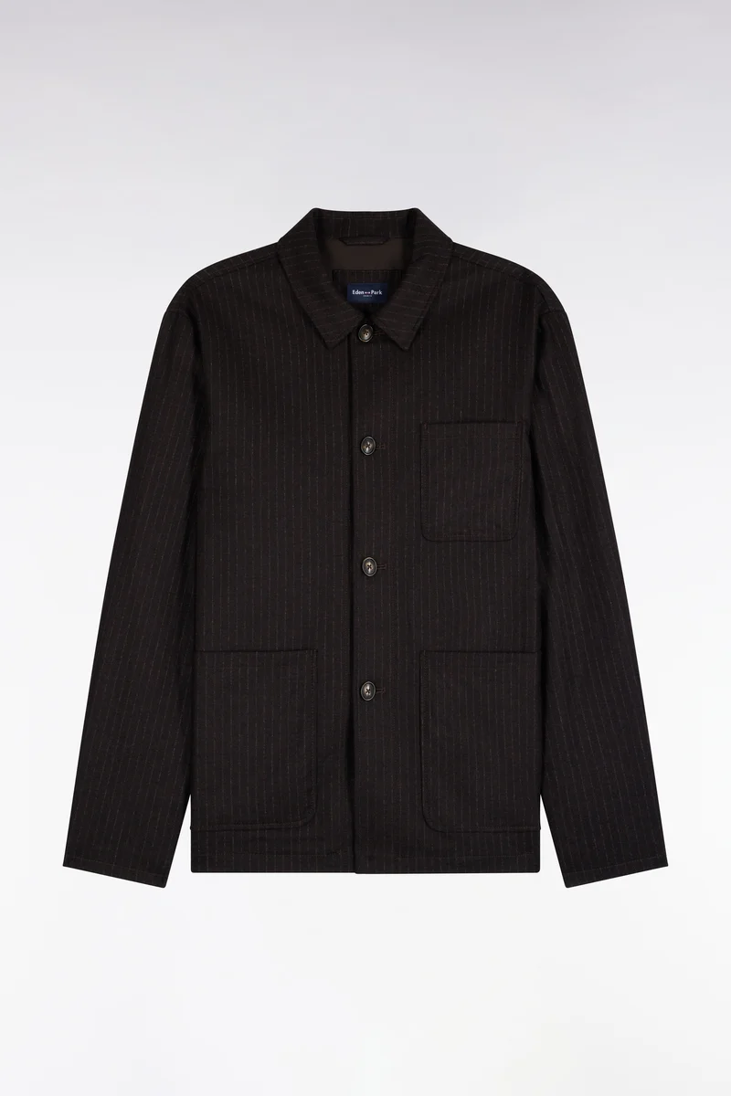 Surchemise en flanelle marron coupe droite