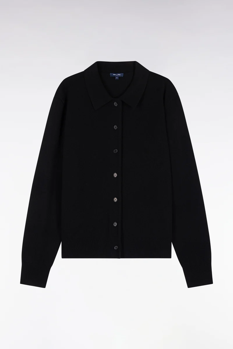Cardigan en laine vierge et cachemire noir