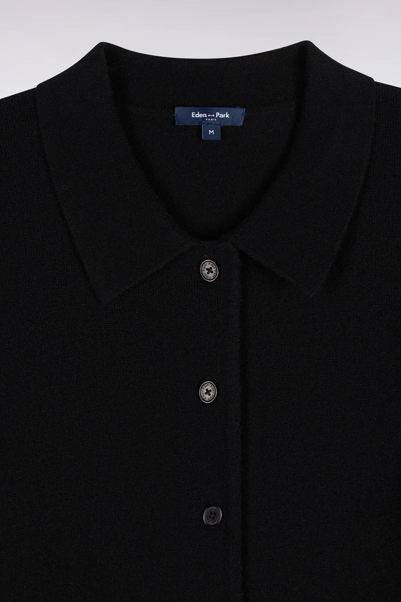 Cardigan en laine vierge et cachemire noir
