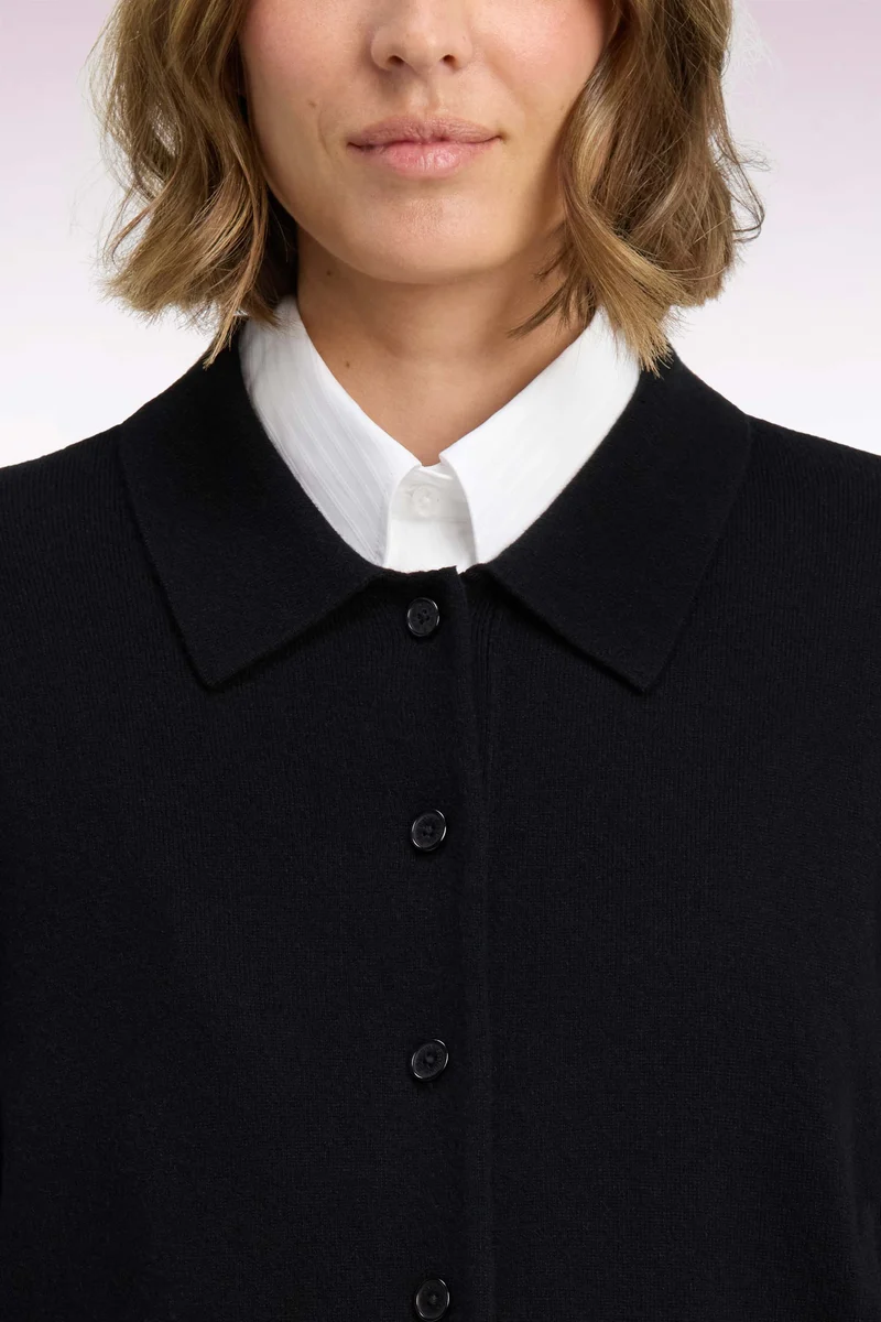 Cardigan en laine vierge et cachemire noir