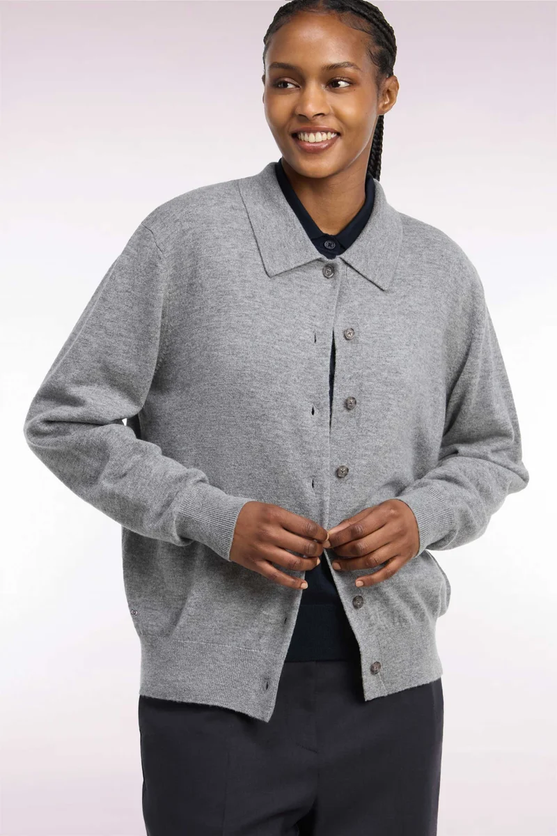 Cardigan en laine vierge et cachemire gris