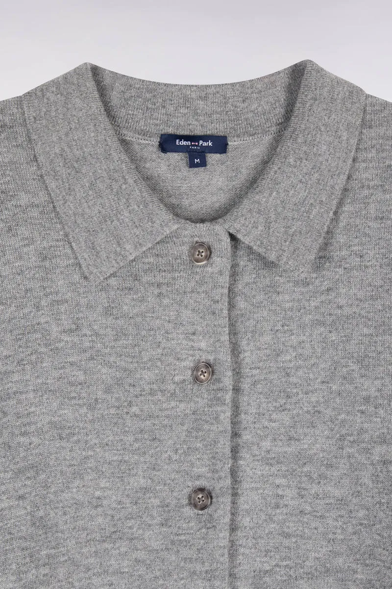 Cardigan en laine vierge et cachemire gris