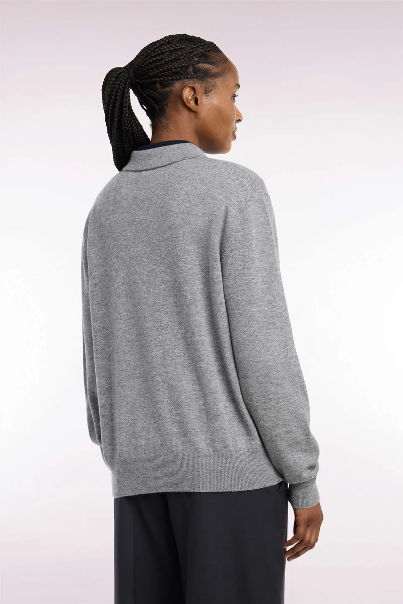 Cardigan en laine vierge et cachemire gris