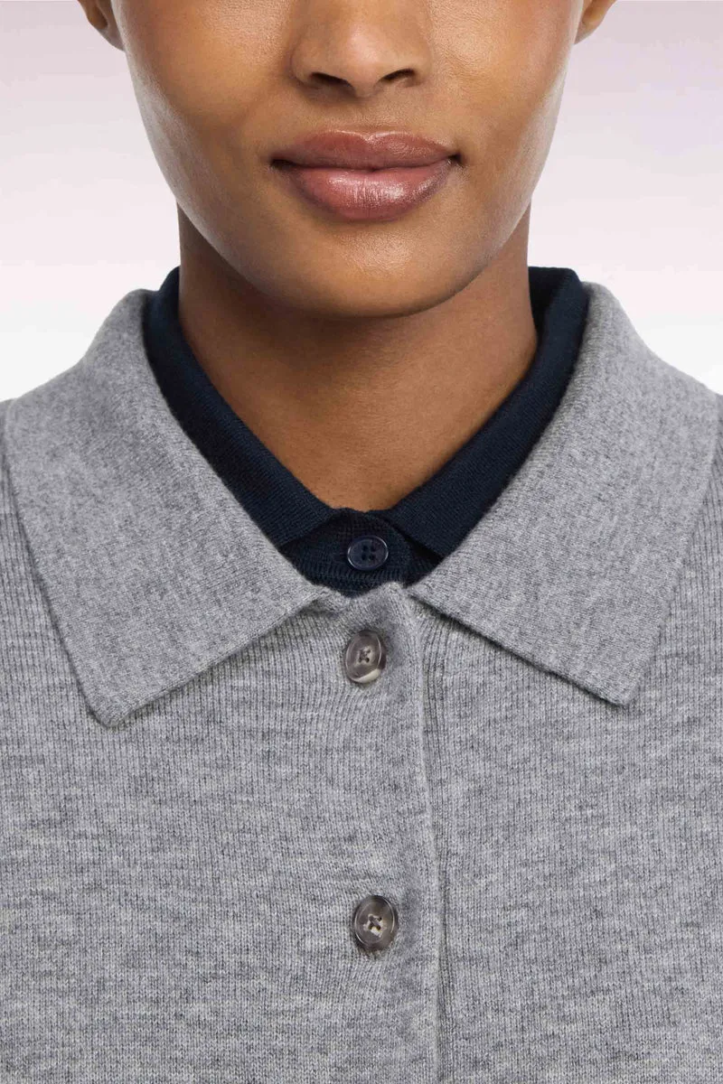 Cardigan en laine vierge et cachemire gris