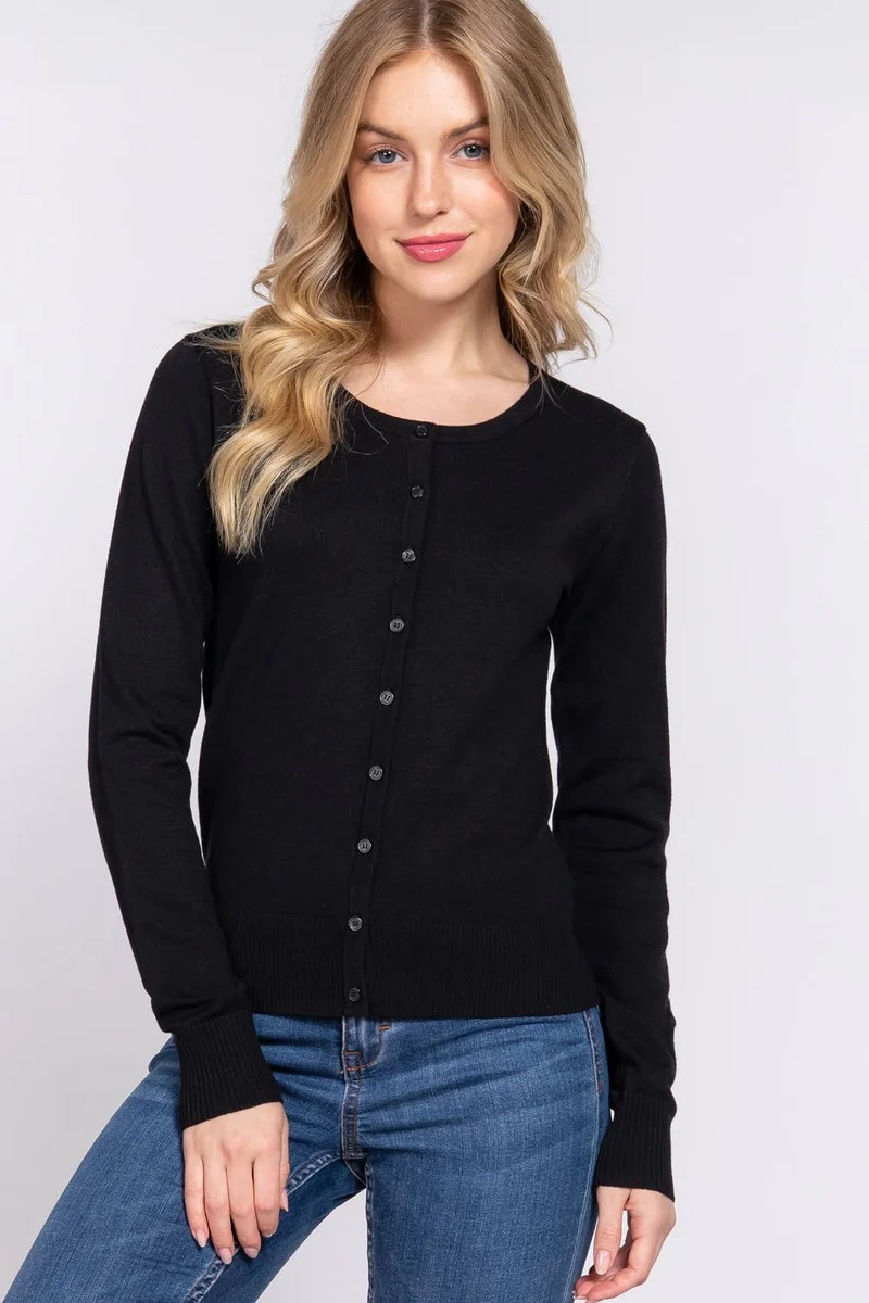 Button Down Sweater Cardigan