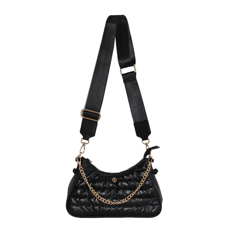 Puffer Shoulder or Crossbody Bag Black